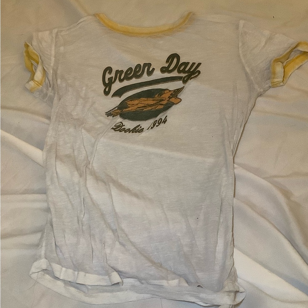 🛍️SOLD🛍️ Green Day Sheer White T-Shirt